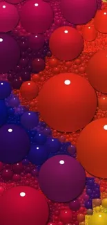 Colorful bubble wallpaper with gradient design from red to yellow.