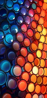 Colorful gradient circles wallpaper in blue, red, and orange hues.