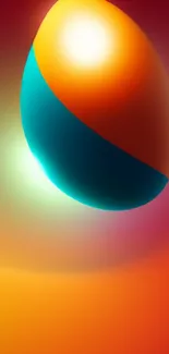 Vibrant neon egg with gradient colors on mobile wallpaper.