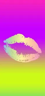 Colorful gradient wallpaper with vibrant lips design.