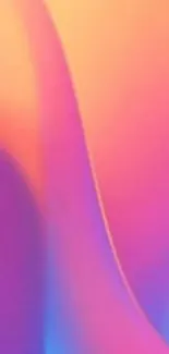 Vibrant gradient wallpaper in pink, orange, and blue hues.