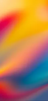 Vibrant gradient abstract mobile wallpaper with warm and cool tones.