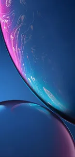 Abstract blue and pink mobile wallpaper design.