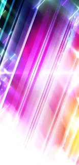 Vibrant gradient mobile wallpaper with streaks in multicolor abstract design.