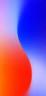 Vibrant gradient wallpaper with red and blue colors.