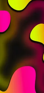 Neon pink and yellow abstract phone wallpaper.