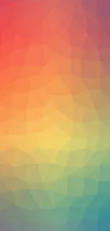 Vibrant gradient polygon wallpaper with colorful geometric design.