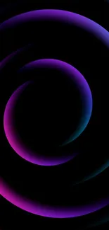 Vibrant abstract wallpaper with neon swirls on a black background.