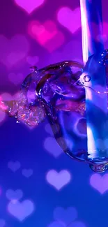 Gradient blue and purple water art wallpaper.