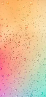 Vibrant wallpaper with colorful water droplets and gradient hues.