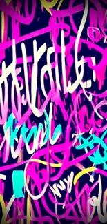 Vibrant graffiti artwork with bold colors and dynamic patterns.