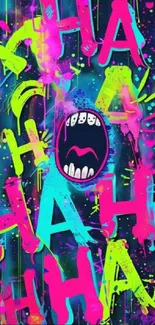 Colorful graffiti art with bold text and vibrant splashes.