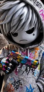 Graffiti-inspired character in artistic style