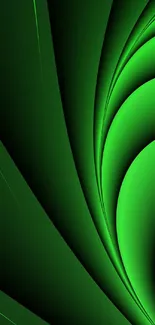 Dynamic green abstract wallpaper for mobile screen.