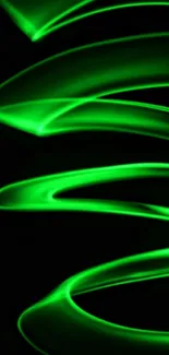 Vibrant green abstract design with flowing lines.