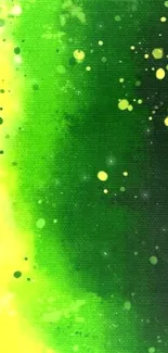 Vibrant green abstract wallpaper with yellow accents.