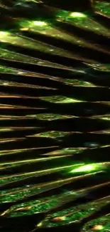 Vibrant green abstract phone wallpaper with glowing patterns.
