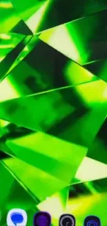 Vibrant green abstract geometric wallpaper for mobile.