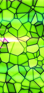 Dynamic green geometric abstract wallpaper pattern.