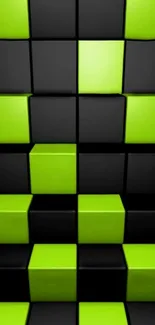 Vibrant lime green and black block wallpaper for mobile.