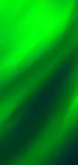 Vibrant green abstract wallpaper resembling aurora.