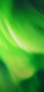 Vibrant green aurora wallpaper with dynamic flowing motion and radiant energy.