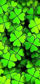 Vibrant green clover pattern wallpaper for phones.