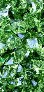 Sparkling green crystal gemstones wallpaper, perfect for high-resolution displays.