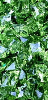 Vibrant green crystal wallpaper with dazzling gemstones.