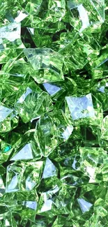 Vibrant green crystals forming a vivid and textured pattern.