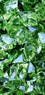 Vibrant green crystal wallpaper with a shimmering texture.