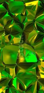 Vibrant green geometric wallpaper design