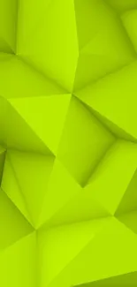 Vibrant lime green geometric pattern wallpaper.