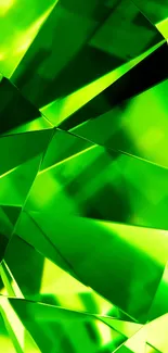 Vibrant green geometric abstract mobile wallpaper.