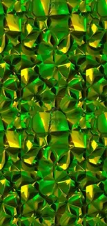 Vibrant green geometric pattern wallpaper