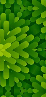 Vibrant green geometric abstract wallpaper design.