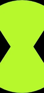 Vibrant neon green icon on a black background wallpaper.