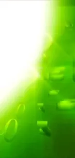 Green abstract mobile wallpaper with light patterns.