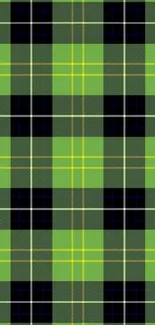 Vibrant green plaid phone wallpaper with checkered pattern.