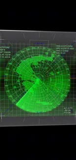 Green radar screen mobile wallpaper with futuristic design.