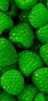 Bright green raspberries wallpaper for mobile phones.