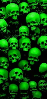 Neon green skull wallpaper for mobile.