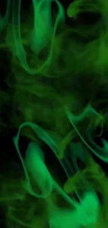 Abstract vibrant green smoke design wallpaper for mobile phone