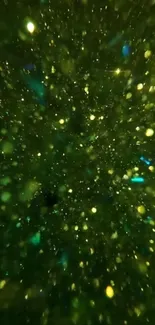 Green sparkle abstract art wallpaper for mobile.