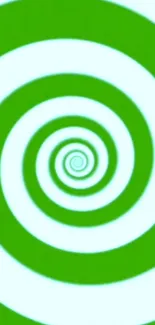 Vibrant green spiral pattern mobile wallpaper with a modern abstract design.