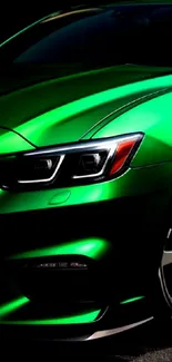 Vibrant green sports car with sleek design