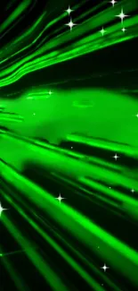 Green starry burst mobile wallpaper with vibrant and dynamic design.