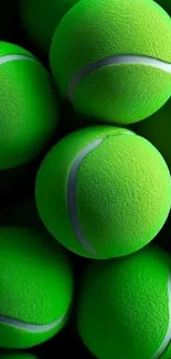 A vibrant pattern of green tennis balls.