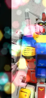 Colorful Gundam robot wallpaper for mobile.