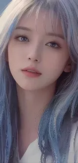 Colorful portrait of a girl with vibrant hair.